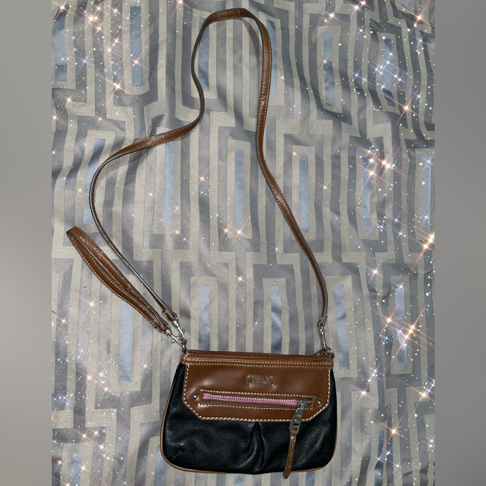 Chap’s Crossbody Leather Bag Women’s Black Brown